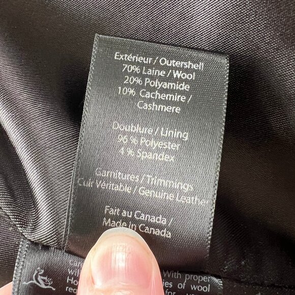 Mackage Wool Cashmere Leather Coat Jacket Moto Long Peacoat Preppy Motorcycle - Picture 9 of 11